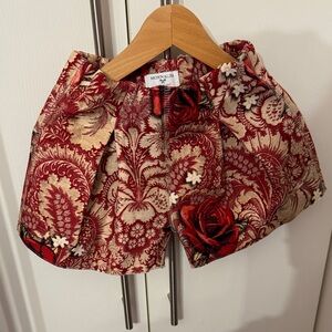 MonnaLisa Red and Cream Floral Girls Shorts